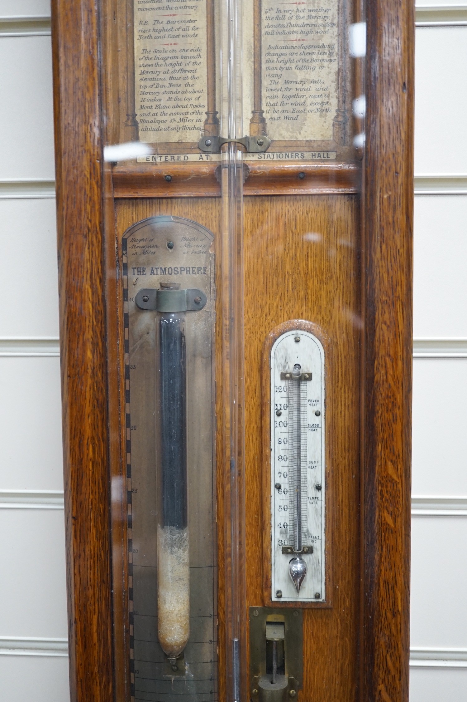An Admiral Fitzroy oak cased barometer, 117cm Ivory submission reference: LDTFPXB1